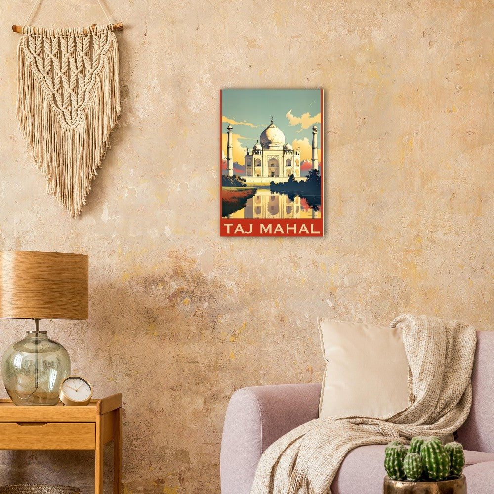 Taj Mahal Vintage Print | Taj Mahal Travel Poster | Wall Art | Poster | Print | Cafe | Desi