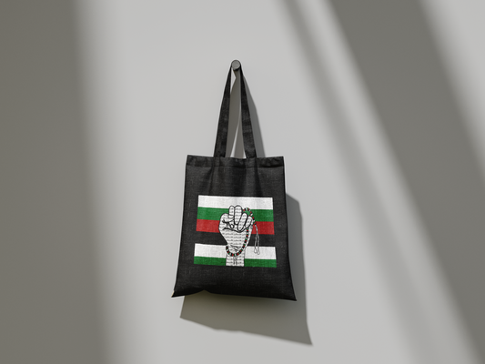 Palestine Fist Arabic | Tote Bag | Farah Soobhan