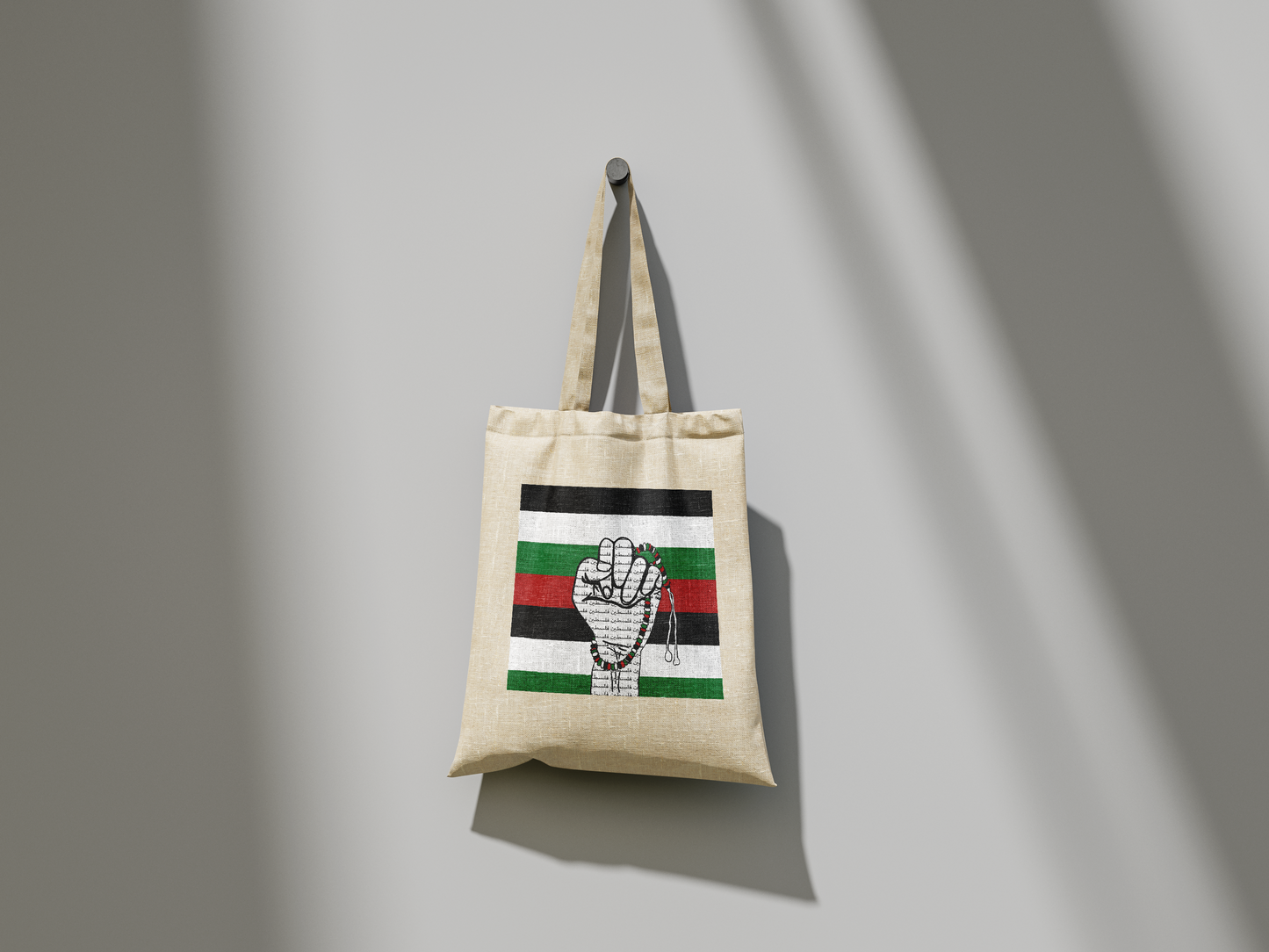 Palestine Fist Arabic | Tote Bag | Farah Soobhan