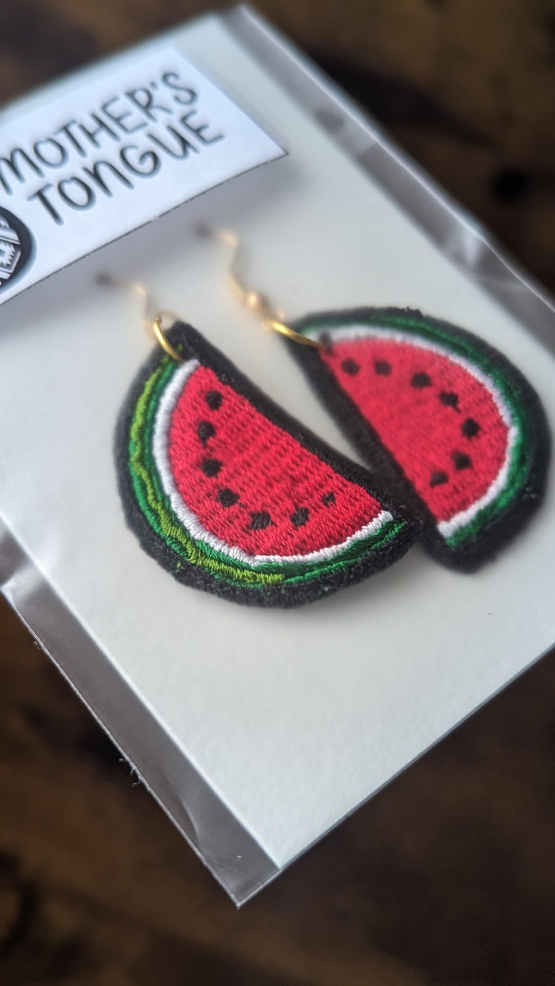 Embroidered Watermelon Earrings - Palestine